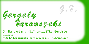 gergely haromszeki business card